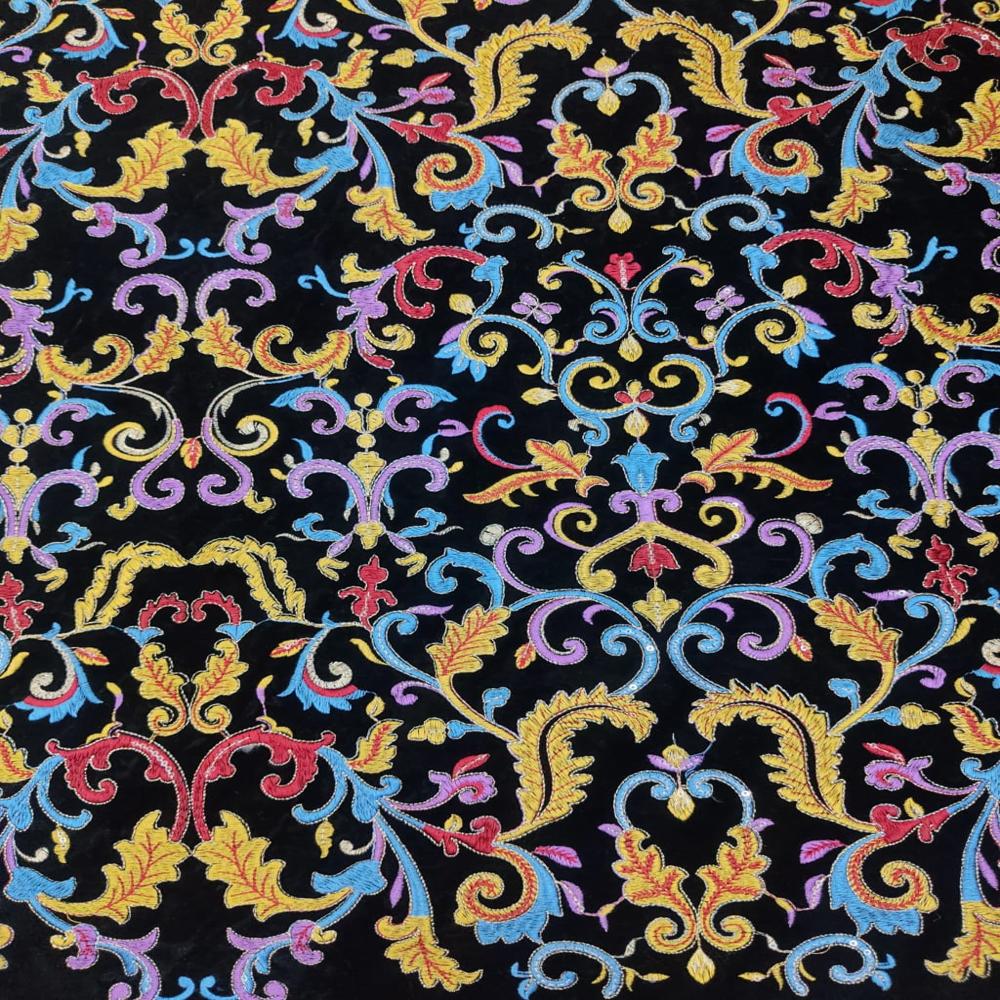 Arabian Style Velvet Embroidery Fabric By Fabric Diary