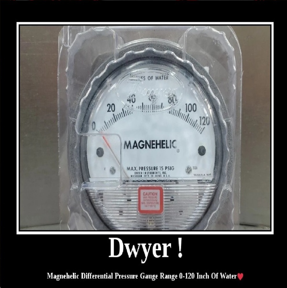 Dwyer ! Magnehelic Differential Pressure Gauge Range 0-120 Inch Of Water
