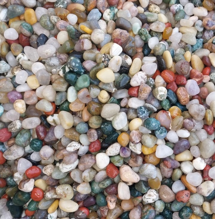 Polished Agate Pebbles in Multicolor Small Glossy Stones for Garden and Aquarium Landscaping