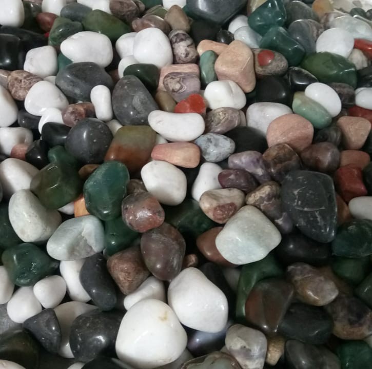 Polished Agate Pebbles in Multicolor Small Glossy Stones for Garden and Aquarium Landscaping