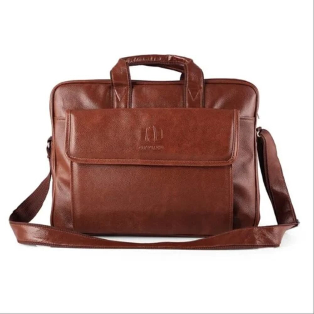 PU Leather 15.6 inch Laptop Shoulder Messenger Sling