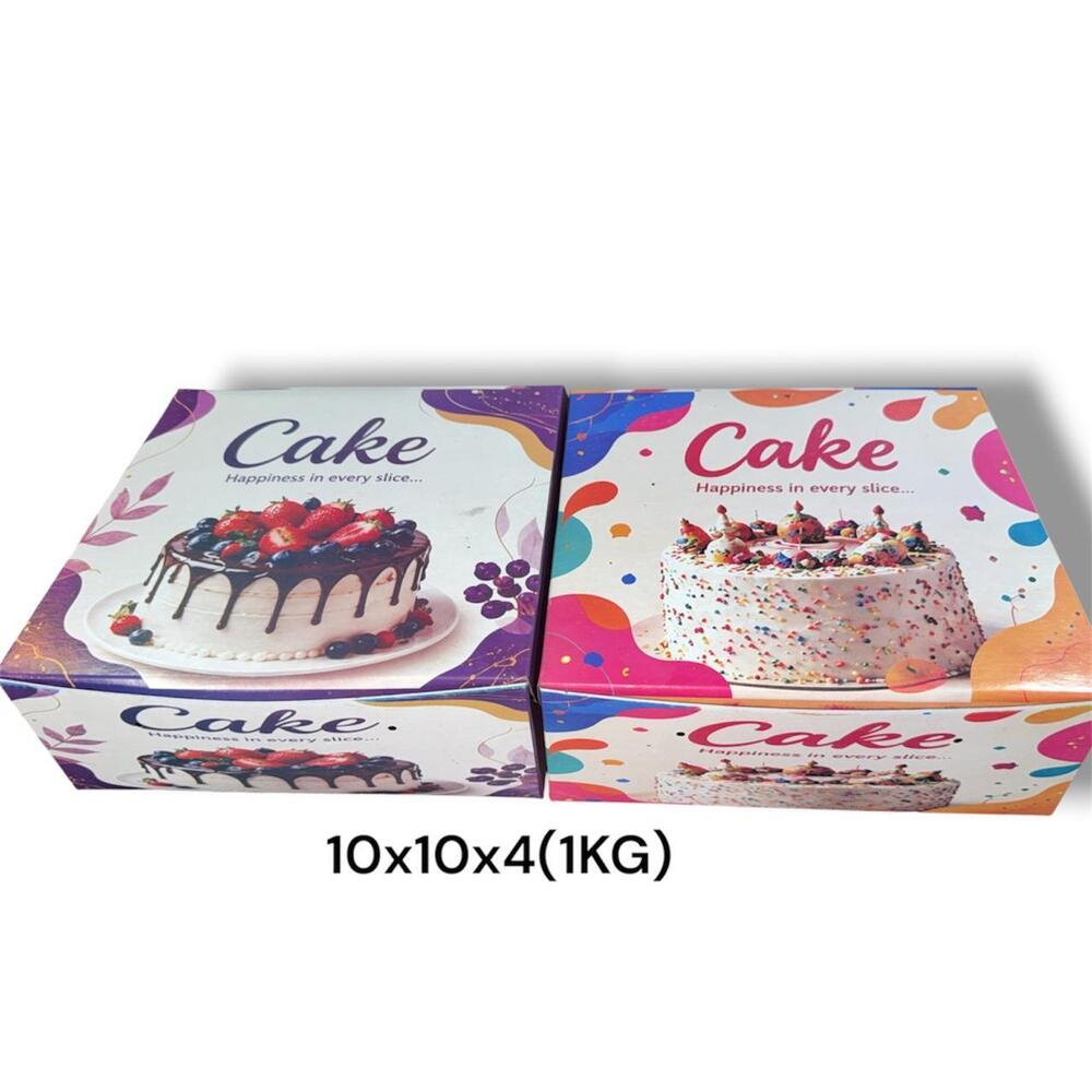1kg 10x10x4 Printed Cake Box