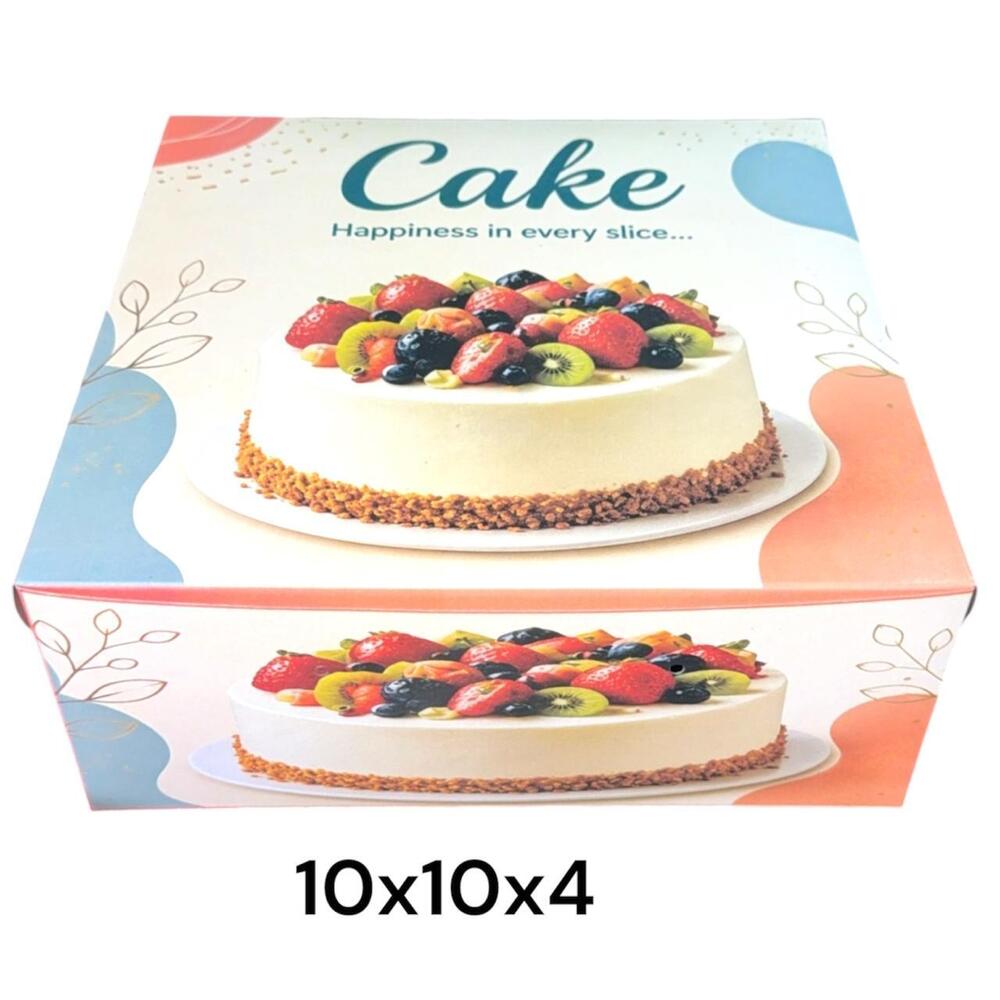 1kg 10x10x4 Printed Cake Box