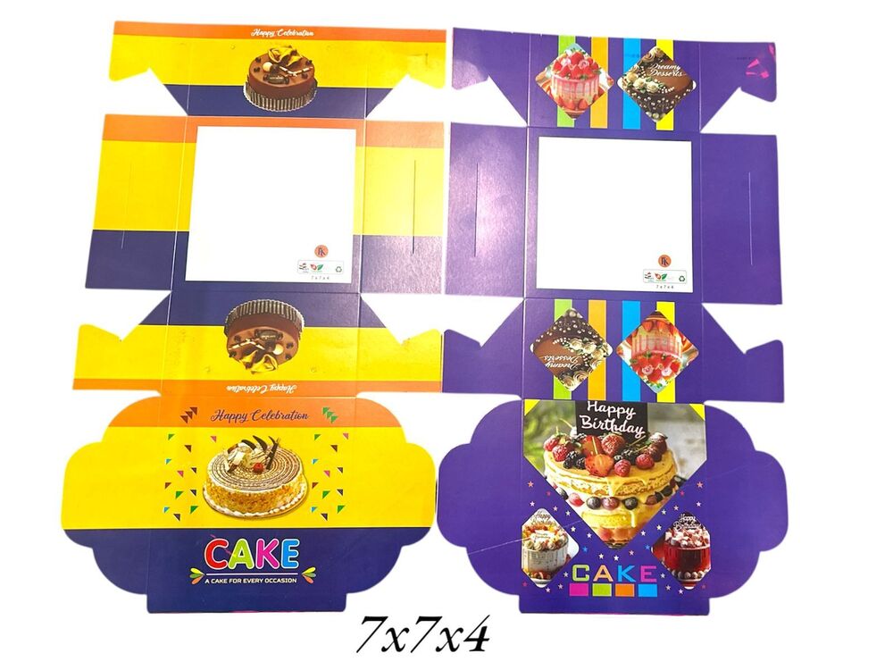 7x7x4 Printed Cake Box