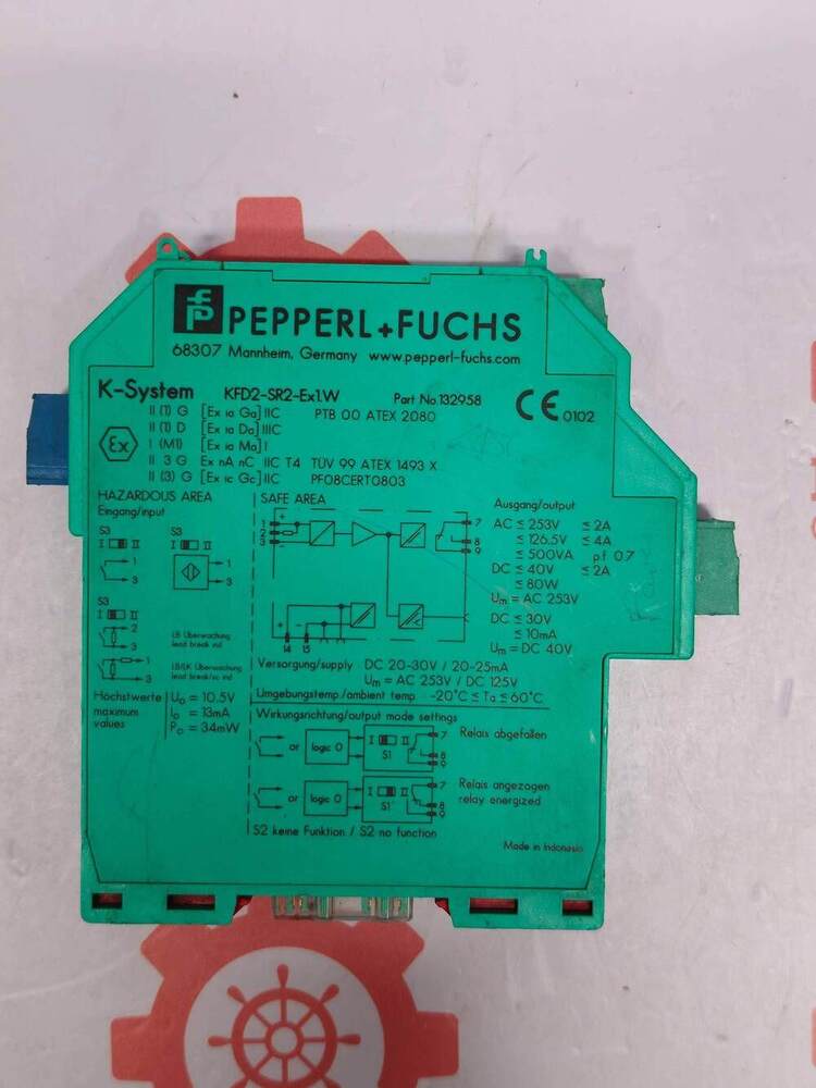 PEPPERL & FUCHS KFD2-SR2-EX1.W 1-Channel Isolated Switch Amplifier (Intrinsic Safety Barrier)