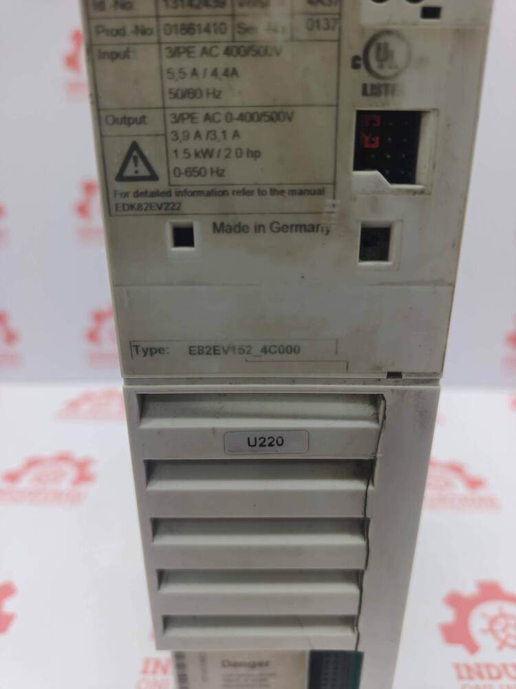 LENZE E82EV152-4C000 1.5 kW (2.0 HP) Vector Frequency Inverter / AC Drive