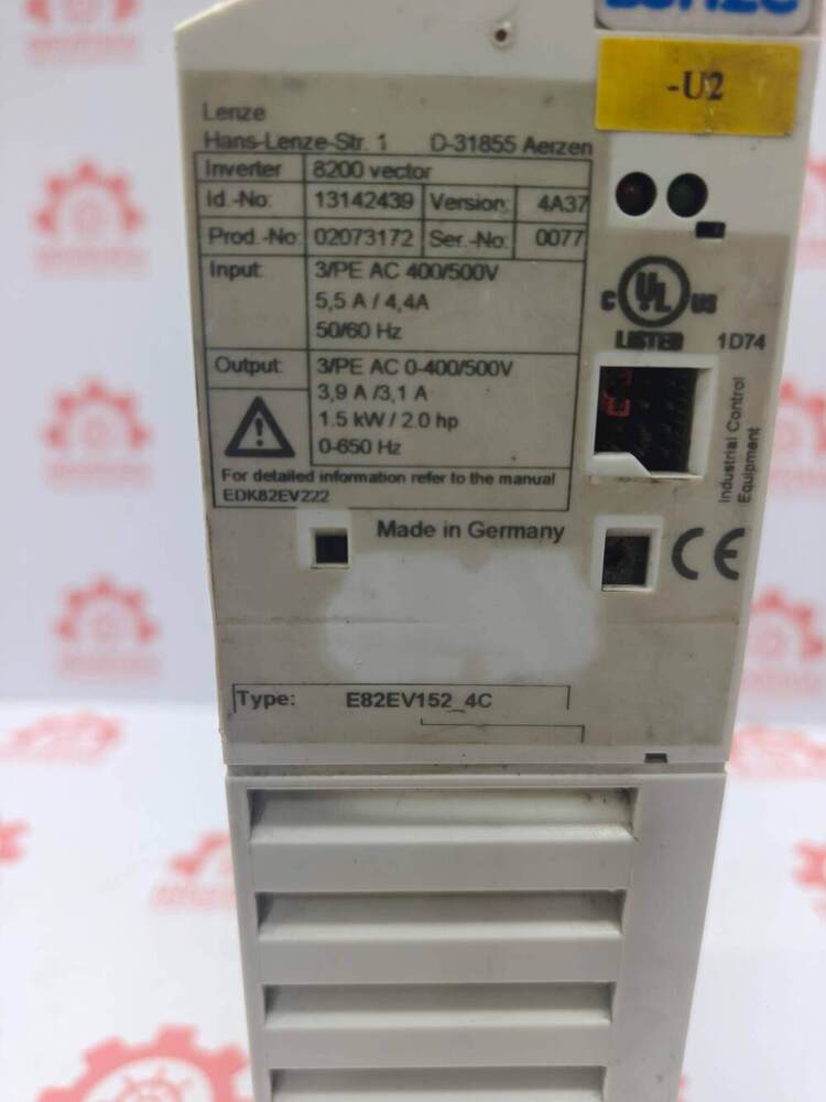 LENZE E82EV152-4C 1.5 kW (2.0 HP) Variable Frequency Drive (VFD)