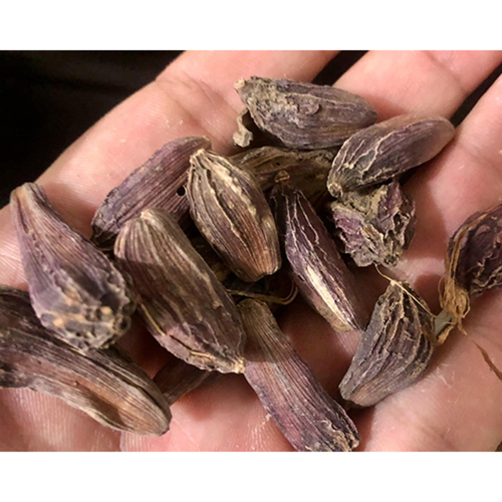 Big Cardamom - 99% Pure Whole Pods, Brownish Black, Sun Dried | Strong Aromatic Smoky Flavor, Gluten-free, Mild Heat
