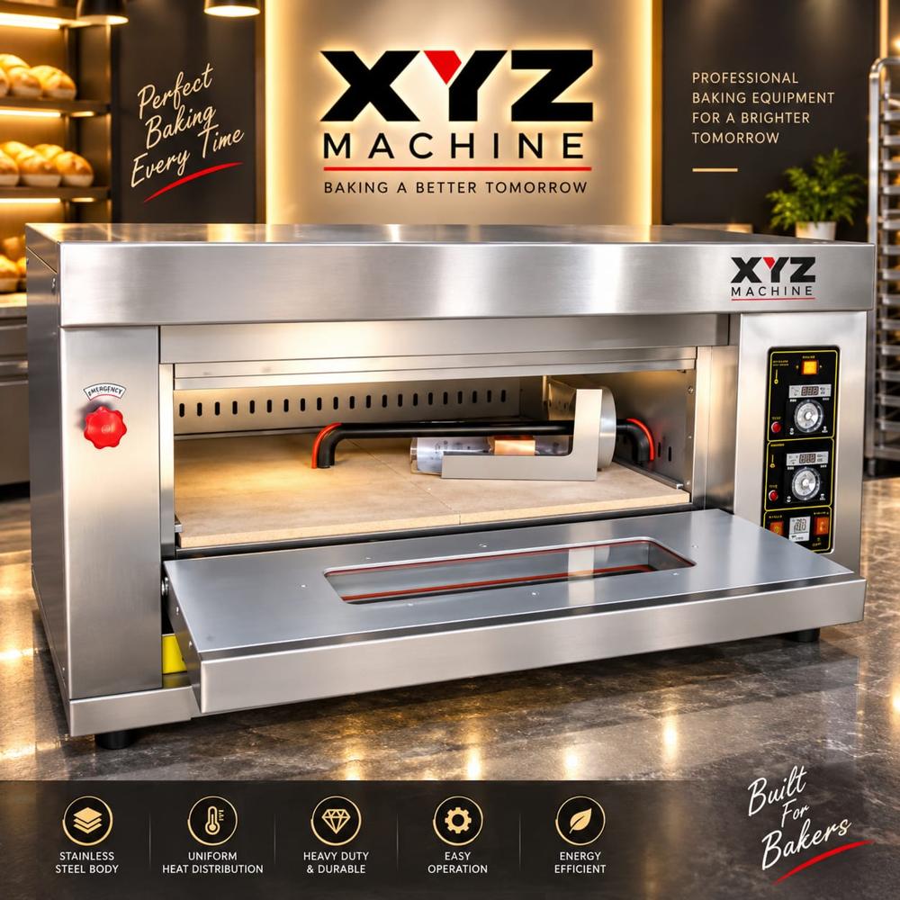 1 Deck 2 Tray Gas Baking Oven - Color: Stainless Steel