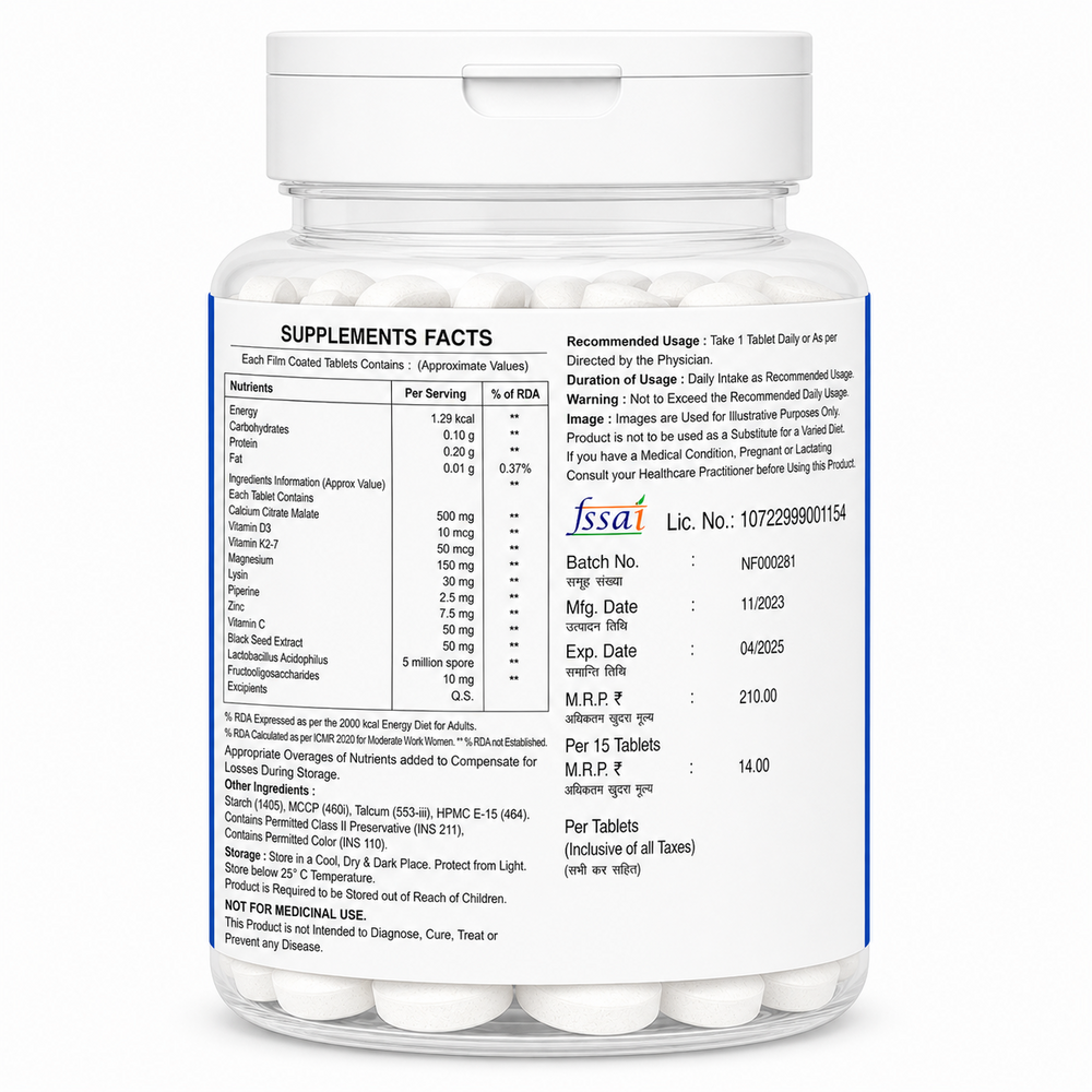 Calcium Citrate Malate + Vitamin D3 K2