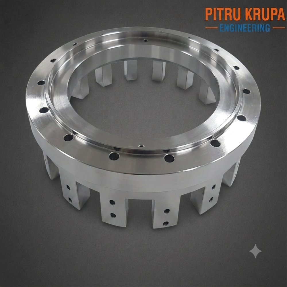 CNC Machined Aluminium Cooling Ring / Finned Heat Sink Ring