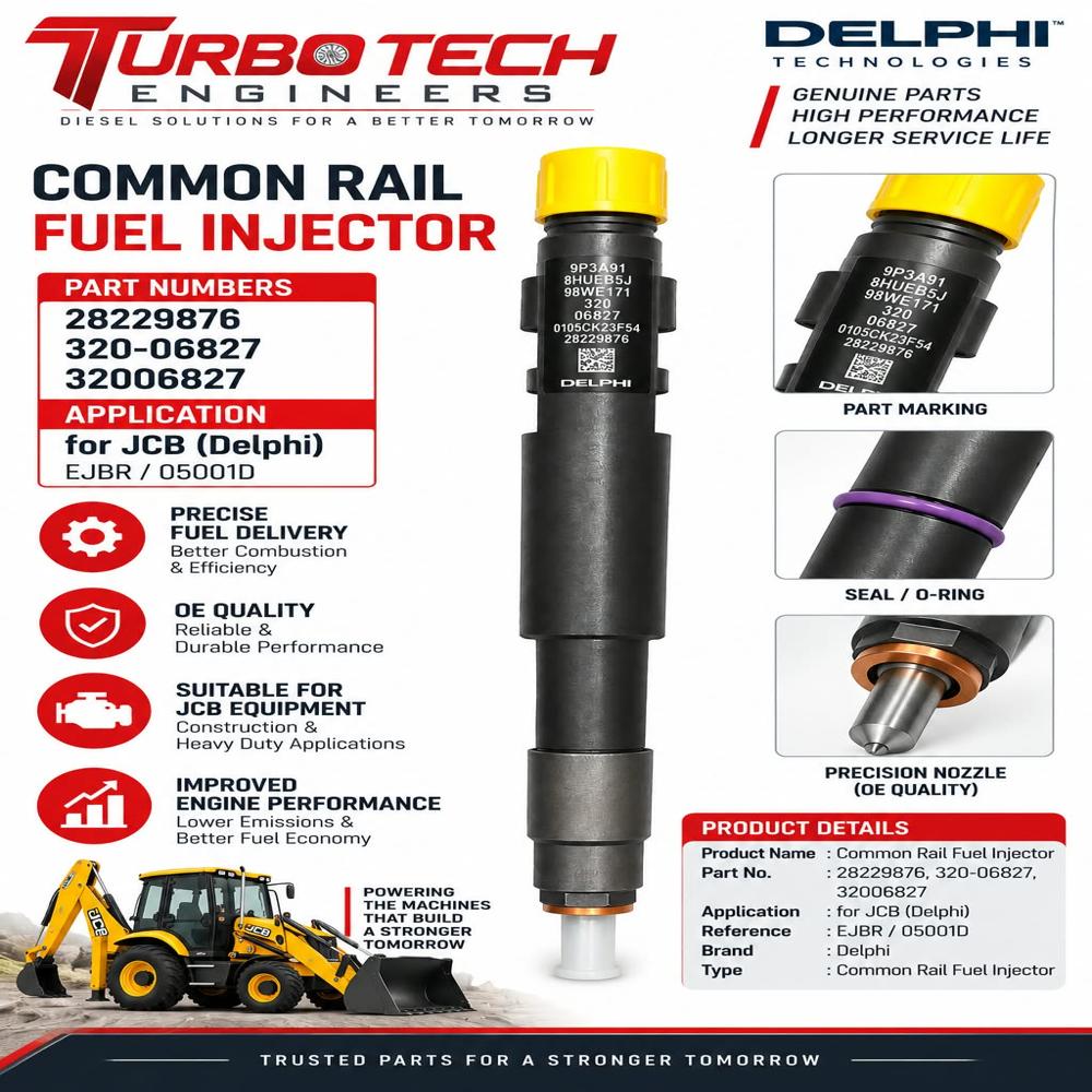 Delphi Common Rail Fuel Injector 28229876 / 320-06827 / 32006827