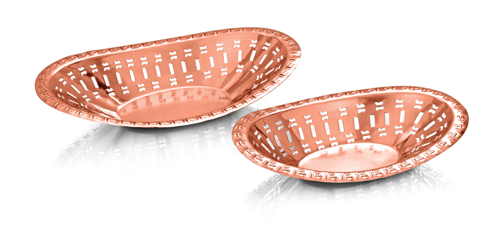 Copper Oval Bread Basket