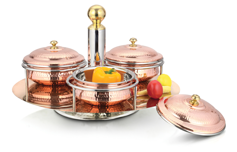 Copper Revolviing Buffet Set