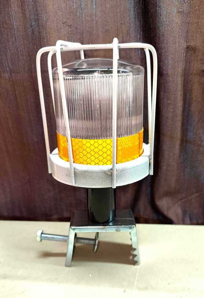 Yellow Solar Delineator + Jaali + C Clamp - Size: Standard: 120 Mm Height X 80 Mm Diameter (Approximate)