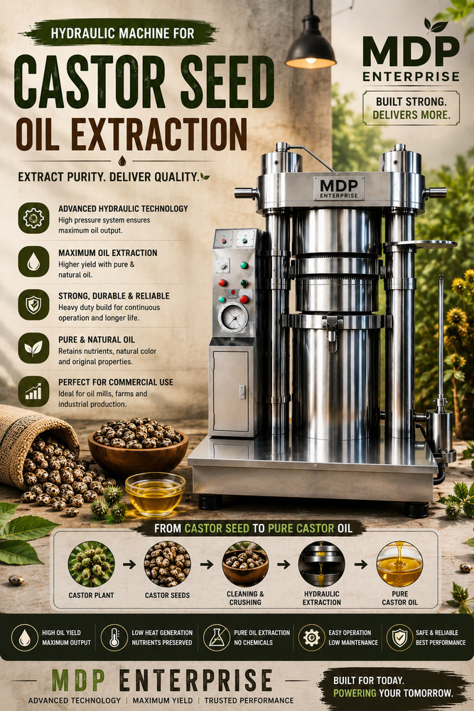 Hydraulic Castor Seed Oil Extraction Machine
