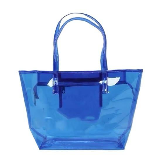 ransparent Blue Jelly Bag | Stylish Jelly Tote Bag | Waterproof Shopping & Hand Bag