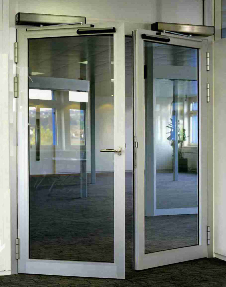 Automatic Swing Doors - Color: Silver