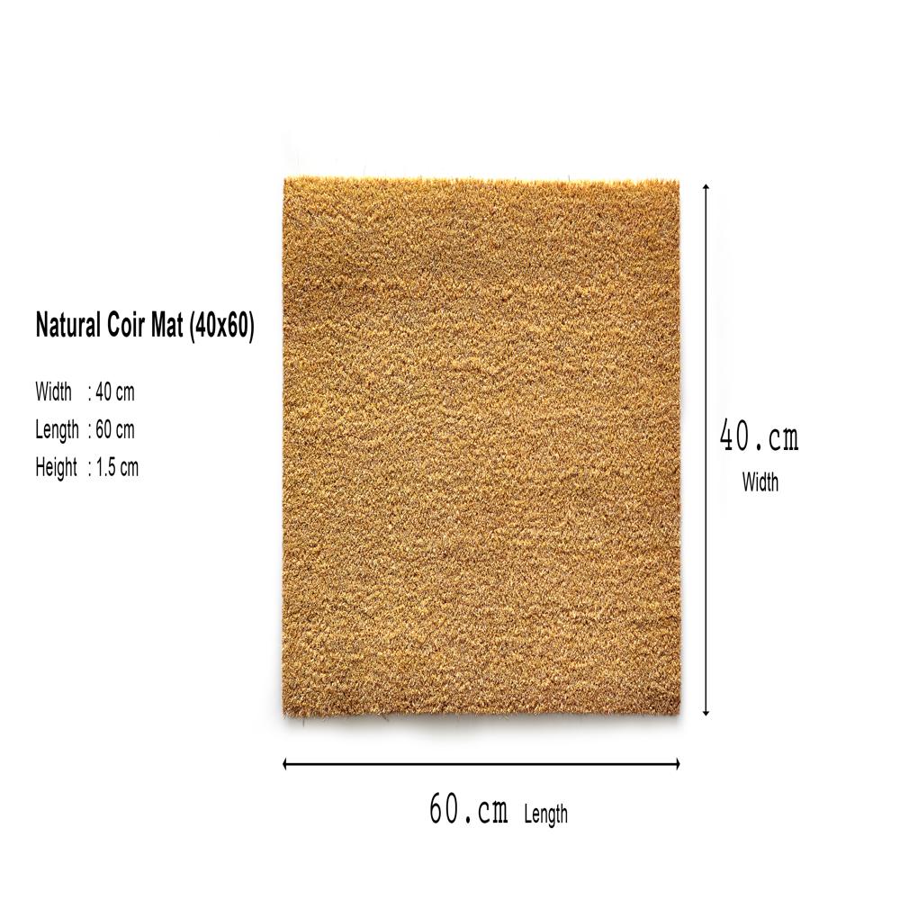 Pvc Backed Coir Door Mat - Color: Natural