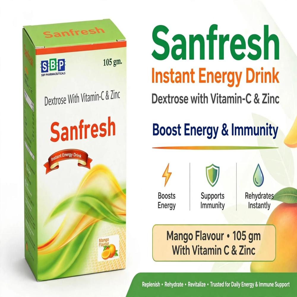 SANFRESH INSTANT ENEGRY ORAL POWDER ORANGE FLAVOUR