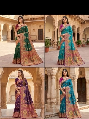 Pure Pashmina Paithani Silk Saree - Kashida Pashmina- Multicolor Paisley Border Pallu | Woven Motifs | Royal Elegance |Pashmina Saree, Pashmina Paithani Saree,