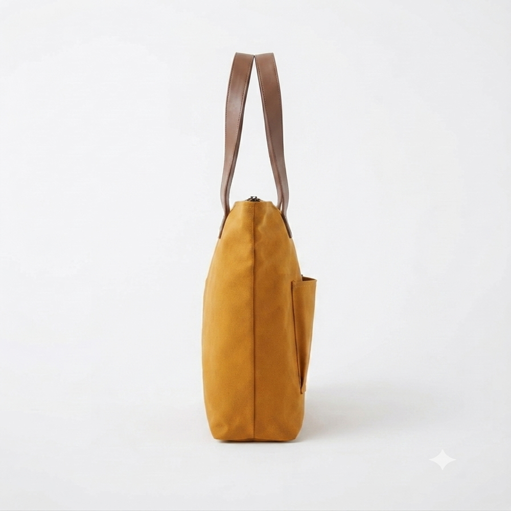 2 Pocket Tote Bag with PU Handles