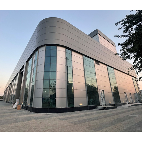 Commercial Building - Color: White And Grey With Wood Finish Highlights