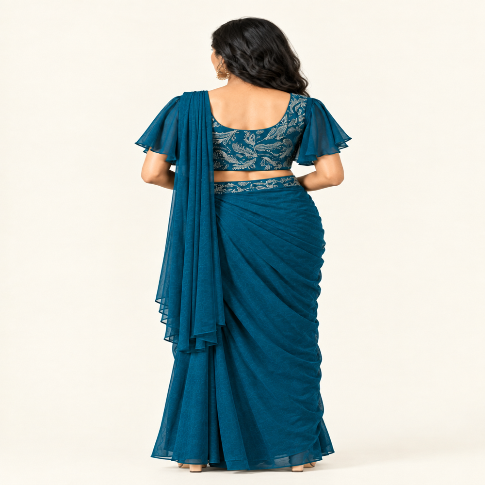 Ladies Indo Wetern Sequence Work Saree