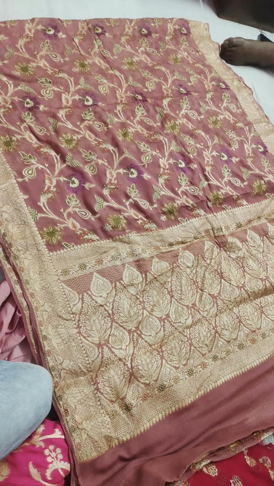 Pure Banarasi Khaddi Chiffon Saree