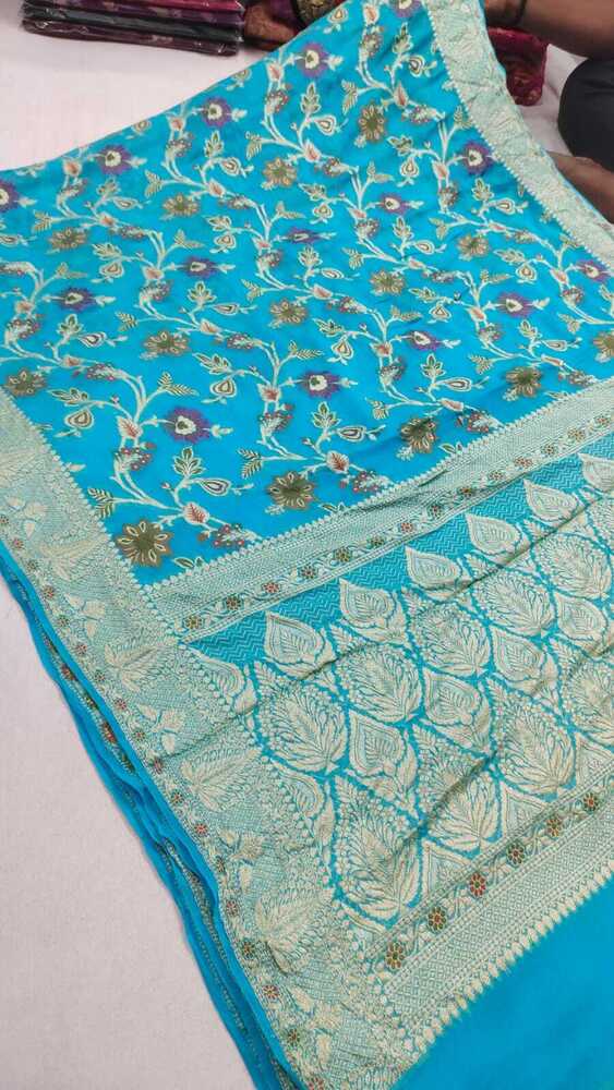Pure Banarasi Khaddi Chiffon Saree