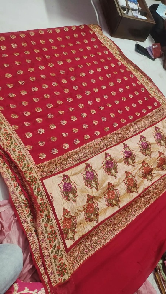 Pure Banarasi Khaddi Chiffon Saree