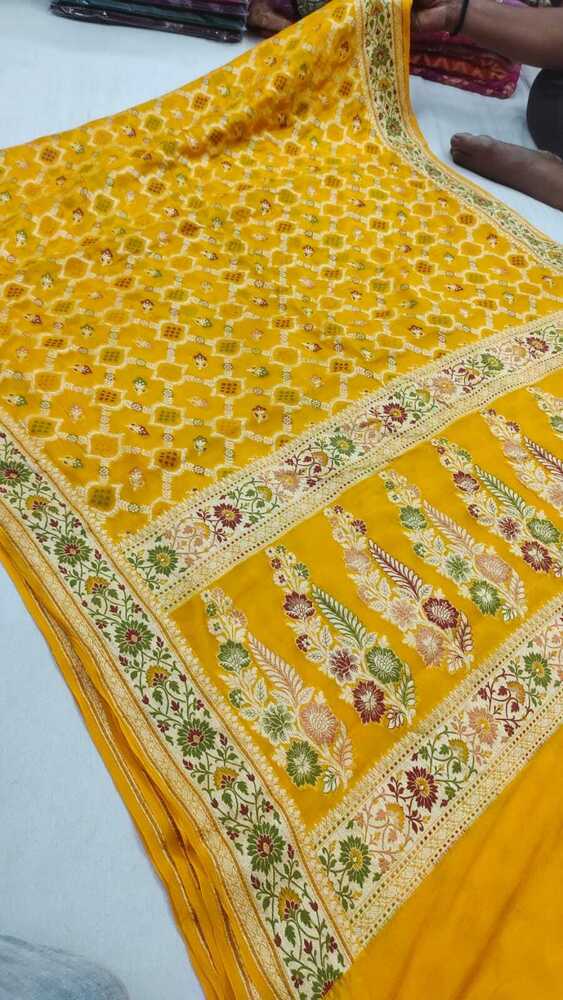 Pure Banarasi Khaddi Chiffon Saree
