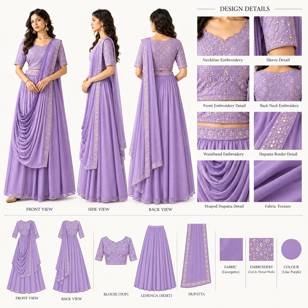 Ladies Indo Western Embroidery Work Saree With Blouse