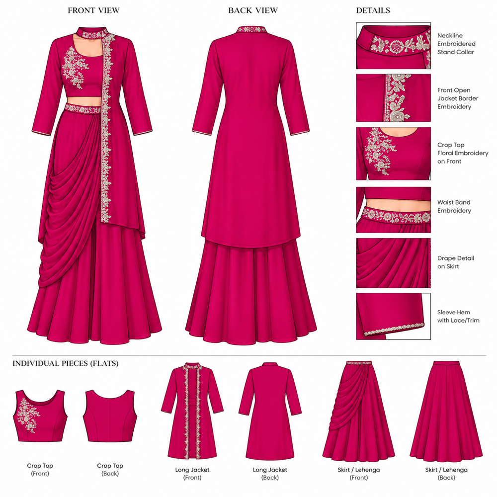 Ladies Half Jacket Sequence Work Saree