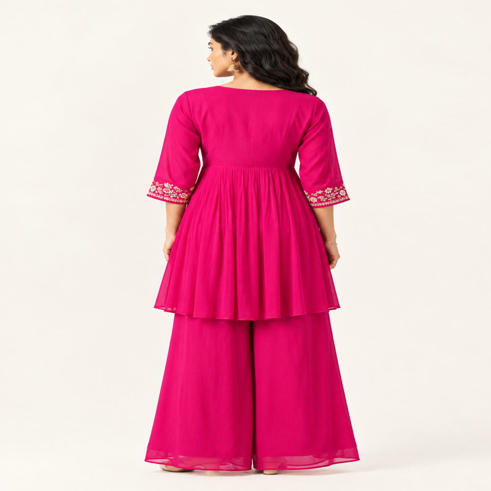Aline Bead And Mirror Work Kurti Set With Pant