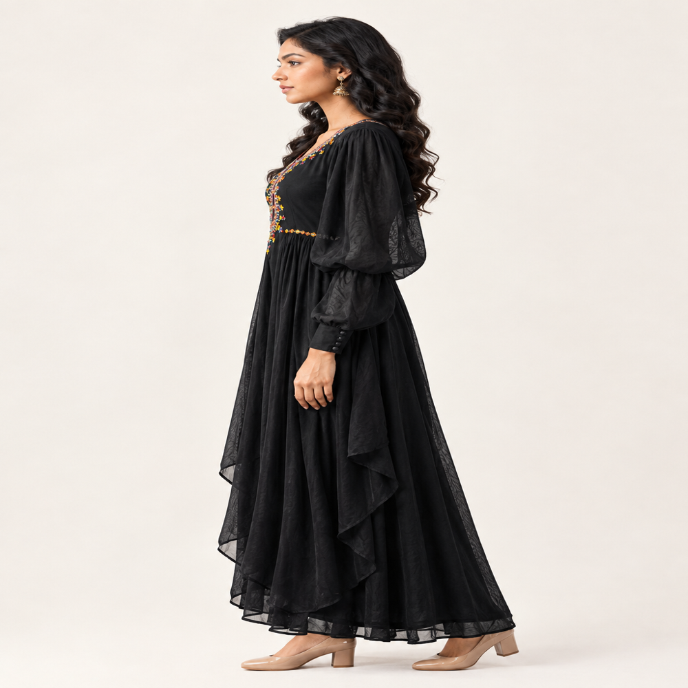 Dhoti Pattern One Piece Drape Style Indo Western Designer Gown