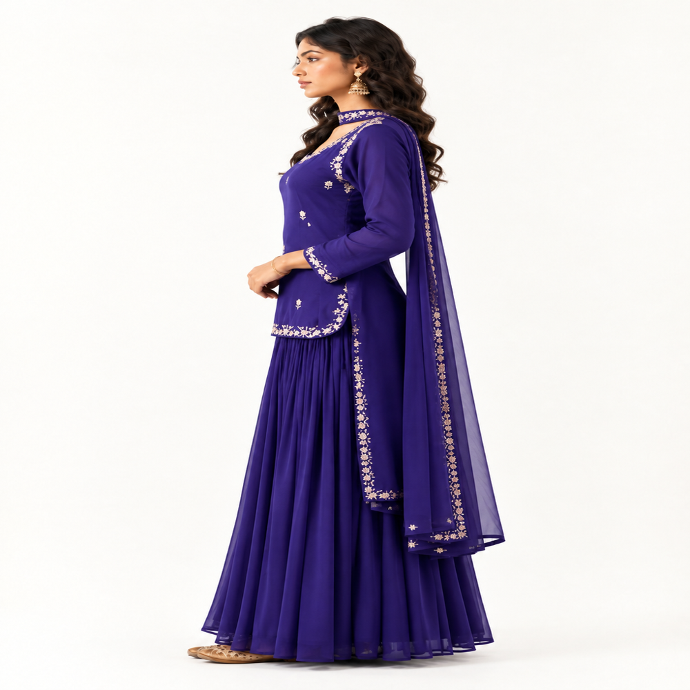 Ladies Handwork Zardozi Kurti Set with One Piece With Belt
