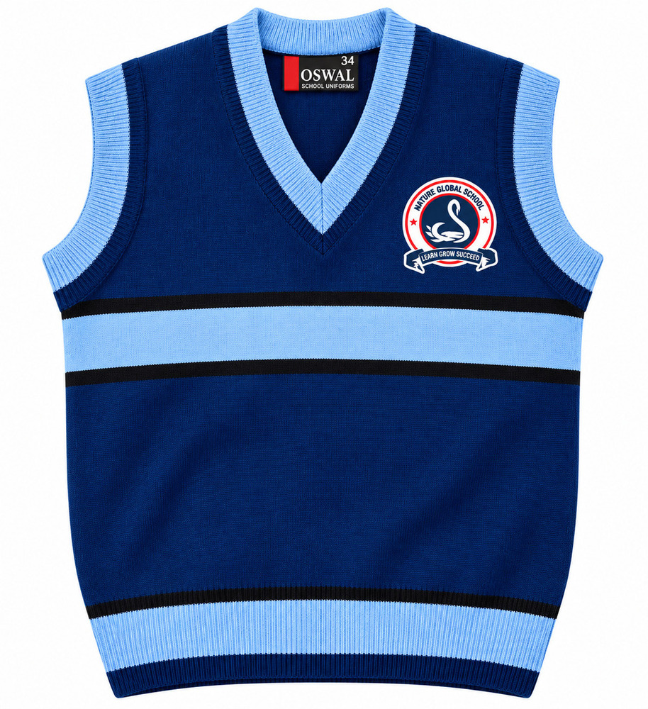 Navy Blue School V Neck Sweater Vest