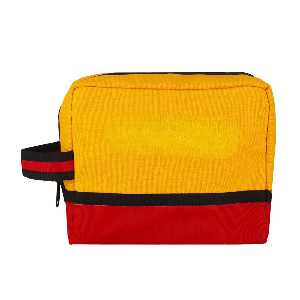 Yellow & Red Colorblock Canvas Pouch - Color: As Per Requirment