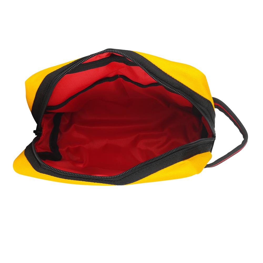 Yellow & Red Colorblock Canvas Pouch - Color: As Per Requirment
