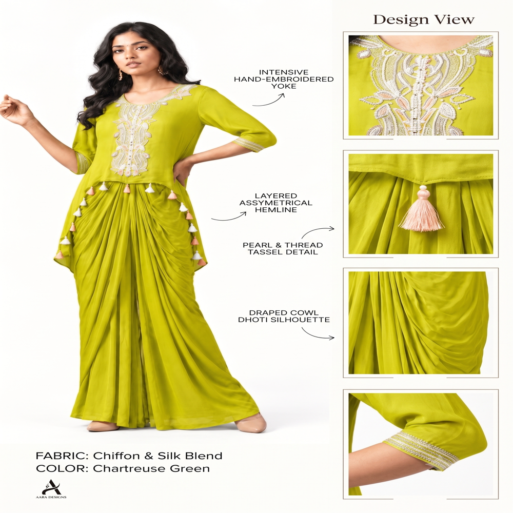 One Piece Dhoti Pattern Zari Work Tunic Dress