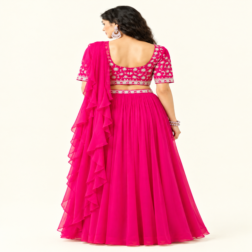 Ladies Indo Western Saree With Dupatta