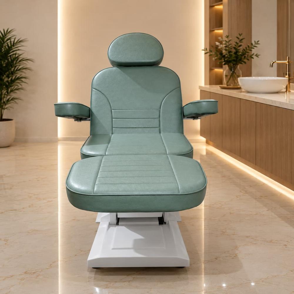 Cream Synthetic Leather Dermatology Chair Cum Bed