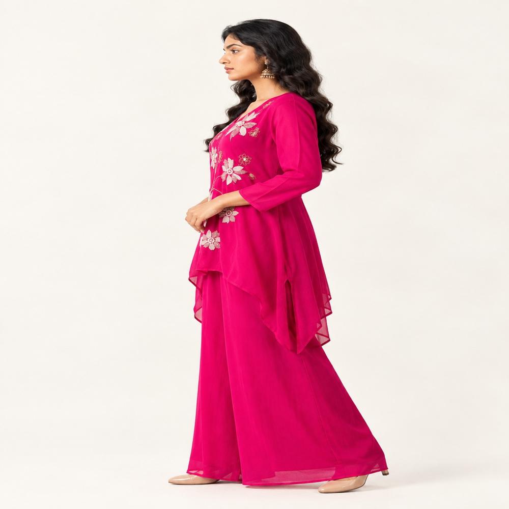 Ladies Asymmetric High Low Indo Western Tunic Dress