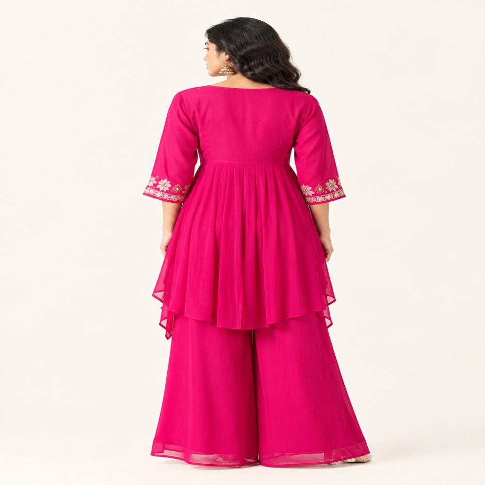 Ladies Asymmetric High Low Indo Western Tunic Dress
