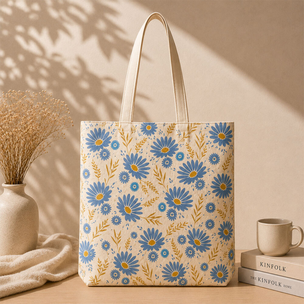 Printed Cotton Canvas Tote Bag (Open Mouth)