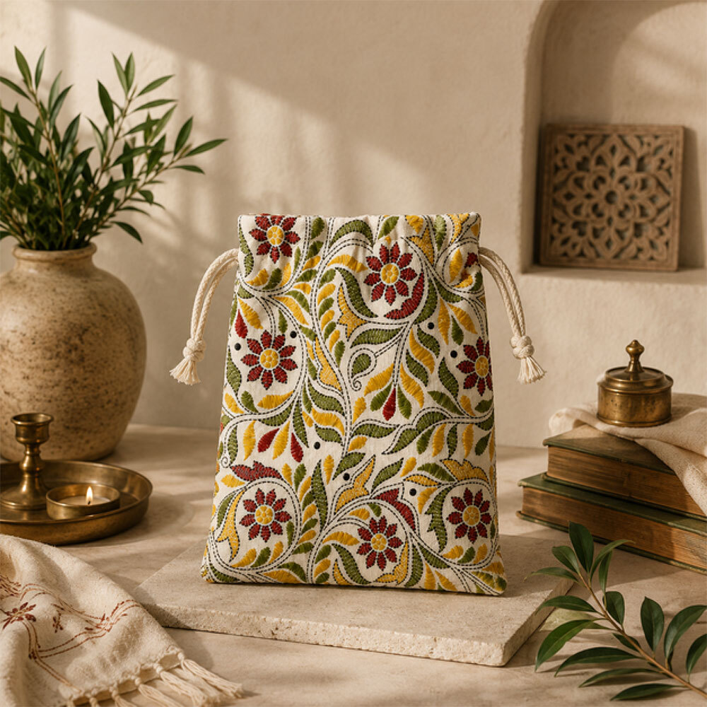 Cotton Printed Drawstring Potli Bag