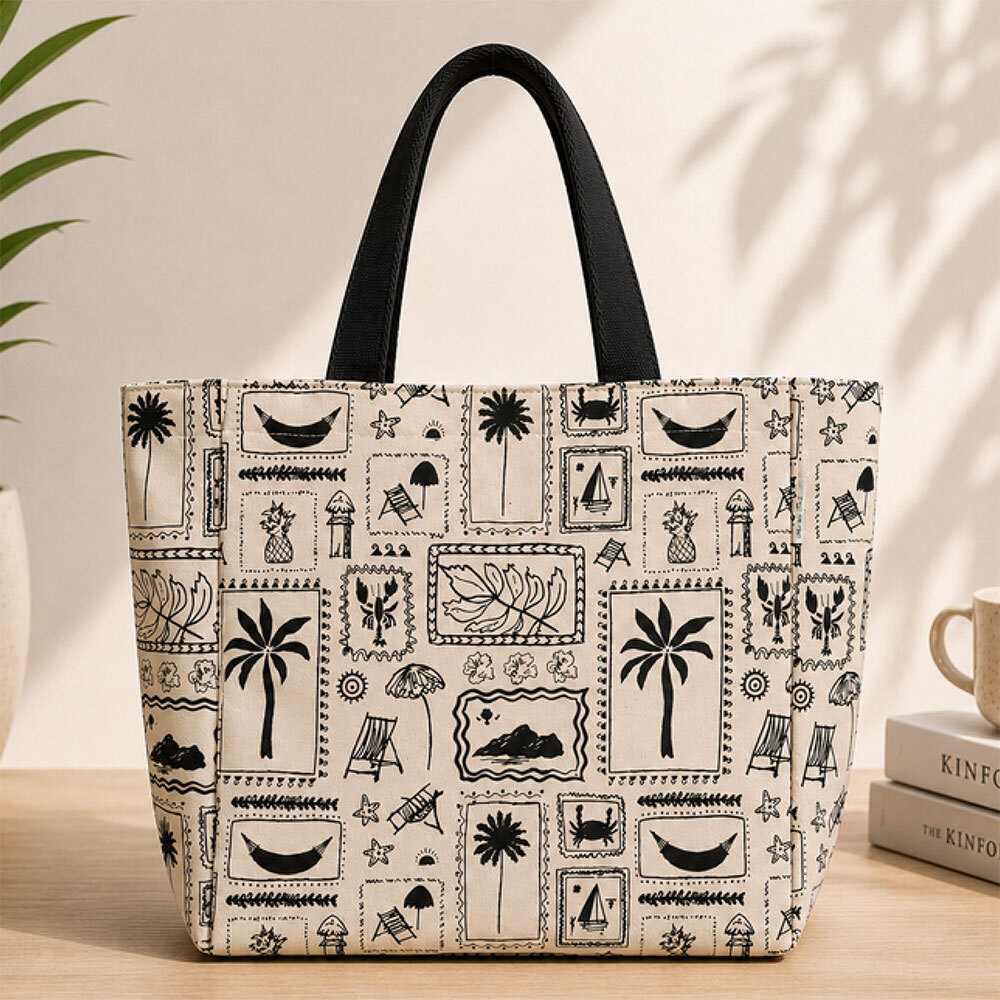 Cotton Canvas Carry Bag With Inside Zipper Pocket
