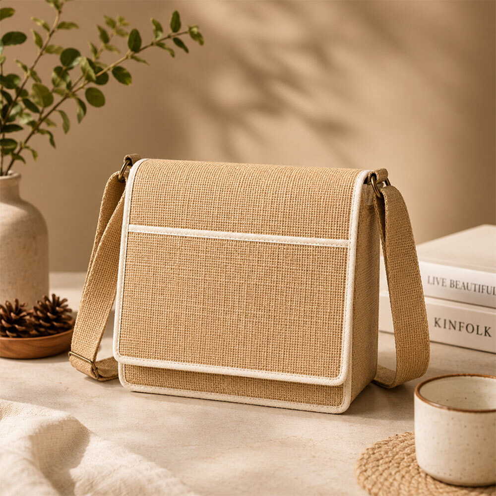 JUCO Slim Crossbody Bag (No Lining) Velcro Closure