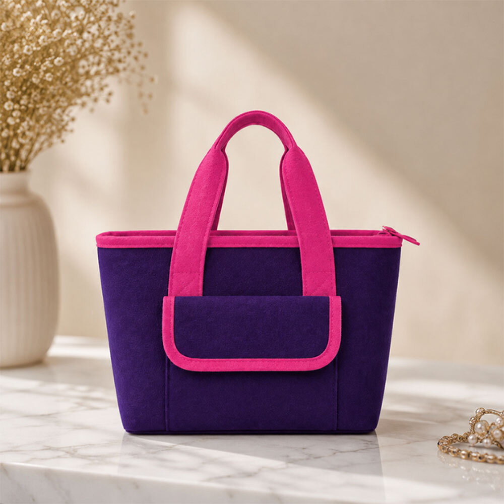 Polyester Coated Cooler Lunch Bag with Zipper Closure and Front Pocket With a Flap